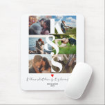 Photo Collage Name Initial Couple Gift for Him Mouse Pad<br><div class="desc">Photo Collage Name Initial Couple Gift for Him</div>