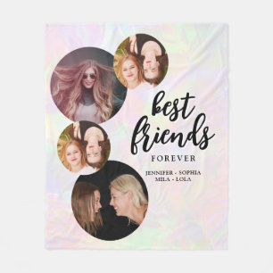 Photo Collage & Names BFF Besties Fleece Blanket