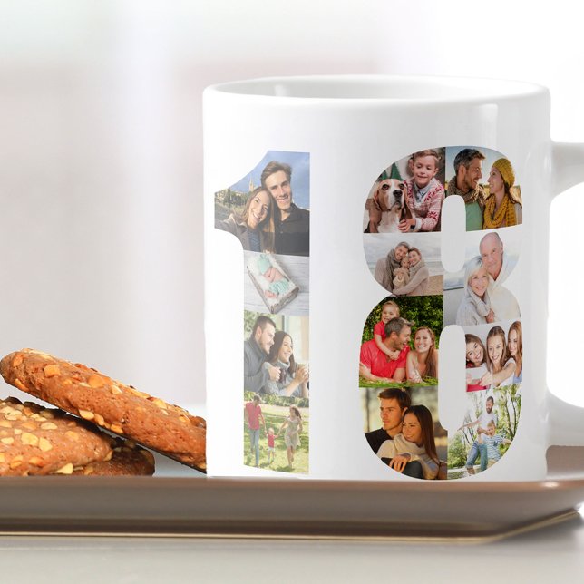 Photo Collage Number 18 - 18th Birthday Large Coffee Mug (Creator Uploaded)