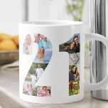 Photo Collage Number 21 - 21st Birthday Large Coffee Mug<br><div class="desc">Personalized Giant Mug for 21st Birthday. Create your own photo collage using your favourite photos. Your photographs will automatically display in the shape of the number 21 on both sides of the mug. The photo collage holds a mixture of square, portrait and landscape pictures to give you good flexibility of...</div>