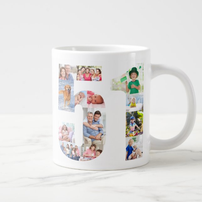 Photo Collage Number 51 - 51st Birthday Large Coffee Mug (Right)