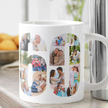 Photo Collage Number 60 - 60th Birthday Large Coffee Mug<br><div class="desc">Personalized Giant Mug for 60th Birthday. Create your own photo collage using your favourite photos. Your photographs will automatically display in the shape of the number 60 on both sides of the mug. The photo collage holds a mixture of square, portrait and landscape pictures to give you good flexibility of...</div>