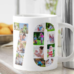 Photo Collage Number 70 - 70th Birthday Large Coffee Mug<br><div class="desc">Personalized Giant Mug for 70th Birthday. Create your own photo collage using your favourite photos. Your photographs will automatically display in the shape of the number 70 on both sides of the mug. The photo collage holds a mixture of square, portrait and landscape pictures to give you good flexibility of...</div>