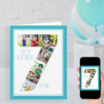 Photo Collage Number 7 Boy's 7th Birthday Card<br><div class="desc">Unique and personalized 7th birthday photo card for a young boy. The photo template is set up for you to add your favourite pictures to this number 7 photo collage plus an extra special photo inside. You can also add his name to the front and customize the birthday greeting inside....</div>