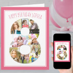 Photo Collage Number 8 Pink 8th Birthday Card<br><div class="desc">Unique and personalized 8th birthday photo card. The photo template is set up for you to add your favourite pictures to this number 8 photo collage plus an extra special photo inside. You can also add a name or relation (eg daughter, sister) to the front and customize the birthday greeting...</div>