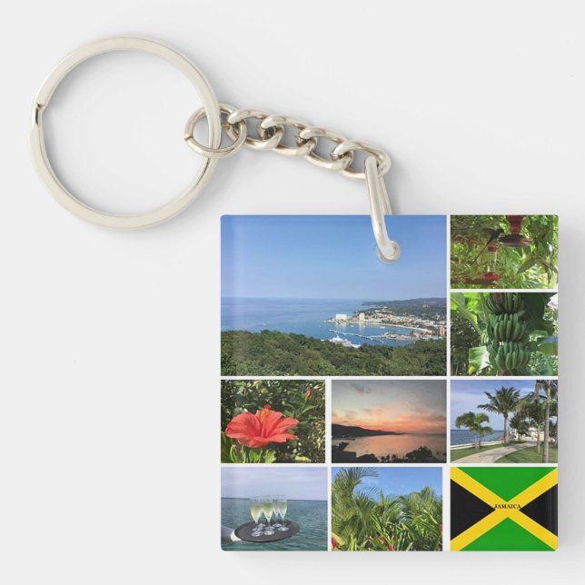 Photo Collage of Jamaica Keychain (Front)