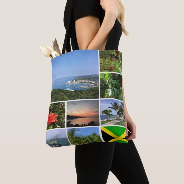 Photo Collage of Jamaica Tote Bag (Close Up)