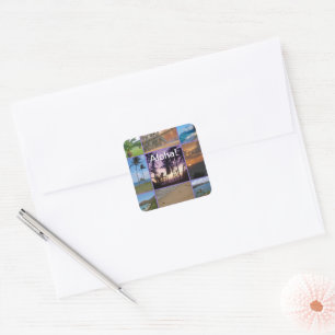 Photo Collage of Oahu, Hawaii Square Sticker