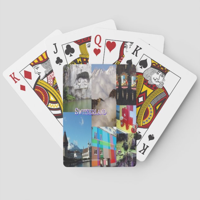 Photo Collage of Switzerland Playing Cards (Back)