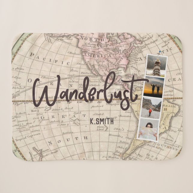 Photo Collage of Travel Memories. Wanderlust. Sherpa Blanket (Front (Horizontal))