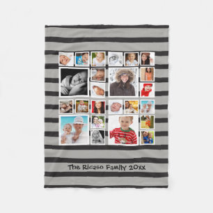 Photo Collage One of a Kind Personalized Custom Fleece Blanket