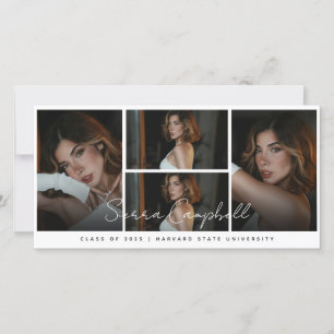 Photo Collage Overlay Mini Graduation Announcement