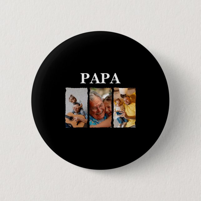 Photo Collage Papa D Gift  2 Inch Round Button (Front)