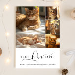 Photo Collage Peace On Earth Meowy Christmas Cat Holiday Card<br><div class="desc">Send festive cheer with a "Meowy Christmas" photo collage card,  featuring five adorable cat photos. This modern minimalist card with a "Peace on Earth" message combines whimsy script and elegant design. Perfect for cat lovers,  it’s a stylish and playful way to share your Christmas greetings from your furry friend.</div>