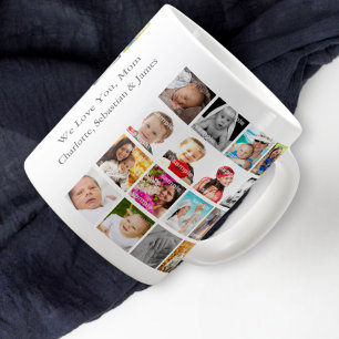 Photo Collage Personalized Custom Make Your Own Large Coffee Mug