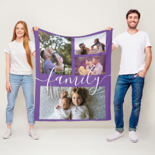 Photo Collage Personalized DIY Custom Family Fleece Blanket