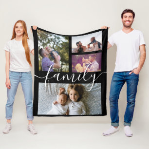 Photo Collage Personalized DIY Custom Family Fleece Blanket