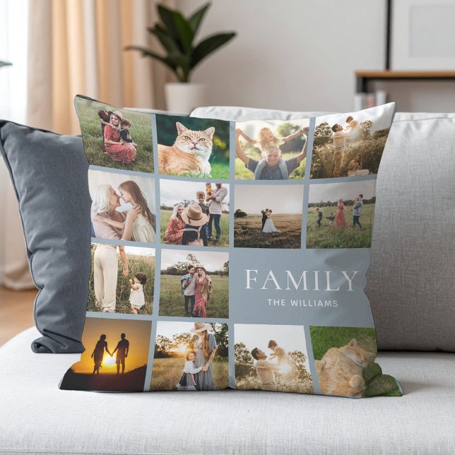 Photo Collage Personalized Family Throw Pillow (Creator Uploaded)