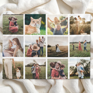 Photo Collage Personalized Fleece Blanket