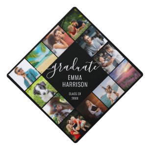 Photo Collage Personalized Graduate Name Year Graduation Cap Topper