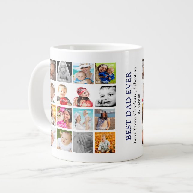 Photo Collage Personalized Large Coffee Mug (Front Left)