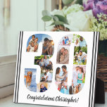 Photo Collage Personalized Number 30 Birthday Plaque<br><div class="desc">30th Birthday Plaque - personalized with a photo collage of your favourite photos and custom text. The photo template is set up ready for you to add your photos, which will be displayed in the shape of a number 30. The wording, which currently reads "Congratulations [name]!" can also be customized....</div>