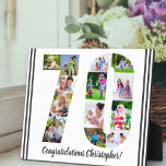 Photo Collage Personalized Number 70 Birthday Plaque<br><div class="desc">70th Birthday Plaque - personalized with a photo collage of your favourite photos and custom text. The photo template is set up ready for you to add your photos, which will be displayed in the shape of a number 70. The wording, which currently reads "Congratulations [name]!" can also be customized....</div>