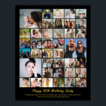 Photo Collage Personalized Picture Mosaic Gift Poster<br><div class="desc">Turn your favourite photos into a stunning piece of wall art. This custom photo collage poster is the perfect way to tell your story, capturing a lifetime of memories in one beautiful display. With 100% personalization, you can easily upload your own photos and customize the text, fonts, and colours to...</div>