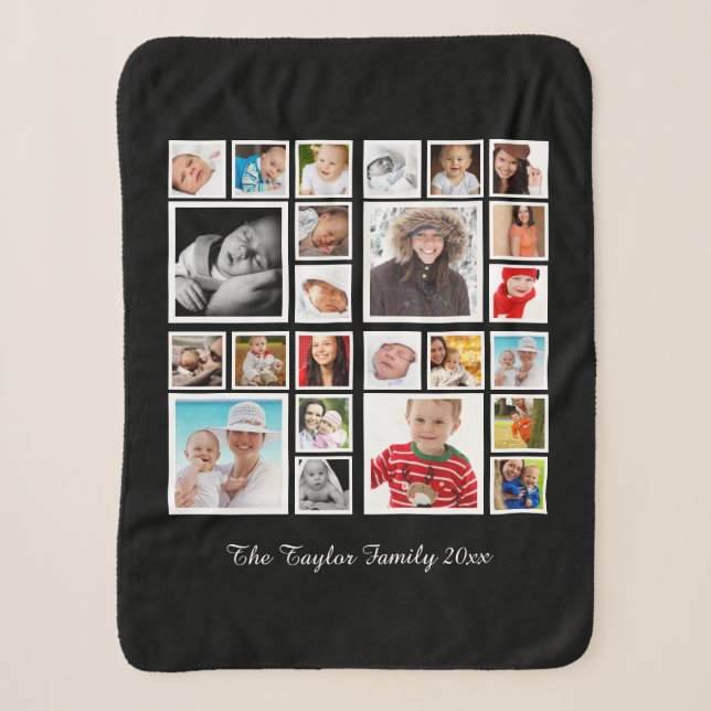 Photo Collage Personalized Sherpa Blanket (Front)