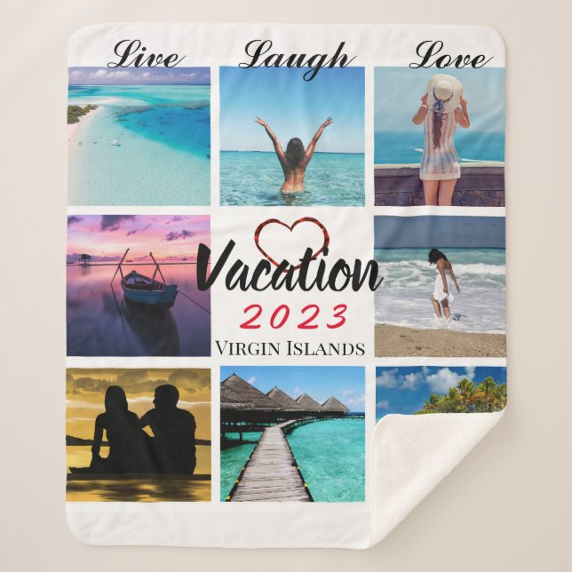 Photo Collage Personalized Sherpa Blanket (Front)
