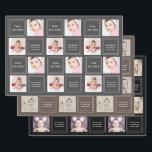 Photo Collage Personalized Template Wrapping Paper Sheet<br><div class="desc">Customizable gift wrap paper - you can add your own photos and text .. personalized wrapping paper roll from Ricaso - designed with spaces for your own photographs wrapping paper sheets from Ricaso</div>