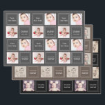 Photo Collage Personalized Template Wrapping Paper Sheet<br><div class="desc">Customizable gift wrap paper - you can add your own photos and text .. personalized wrapping paper roll from Ricaso - designed with spaces for your own photographs wrapping paper sheets from Ricaso</div>