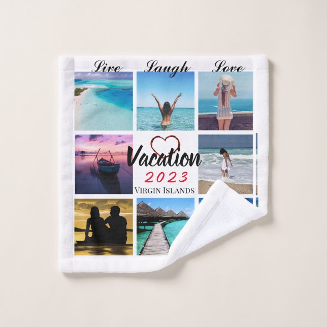 Photo Collage Personalized Washcloth Wash Cloth (Wash Cloth)