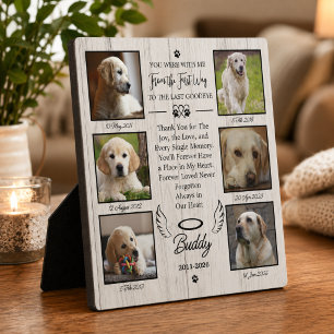 Photo Collage Pet Memorial Remembrance Keepsake Plaque