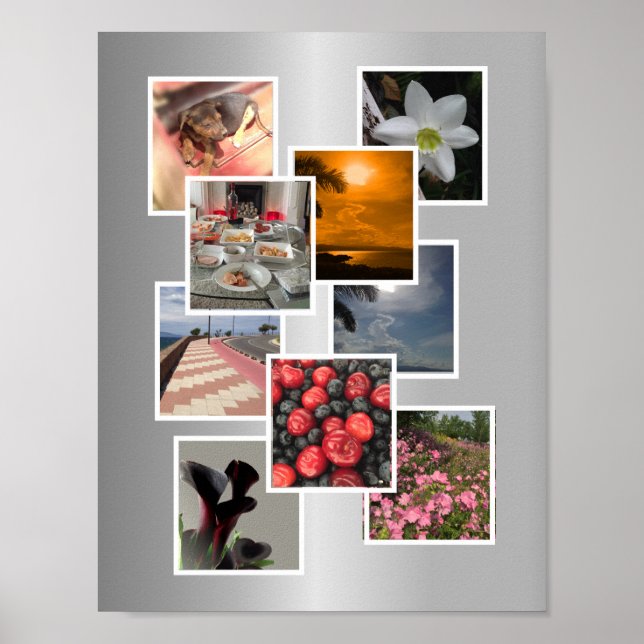 Photo Collage Picture Frame Design Poster (Front)
