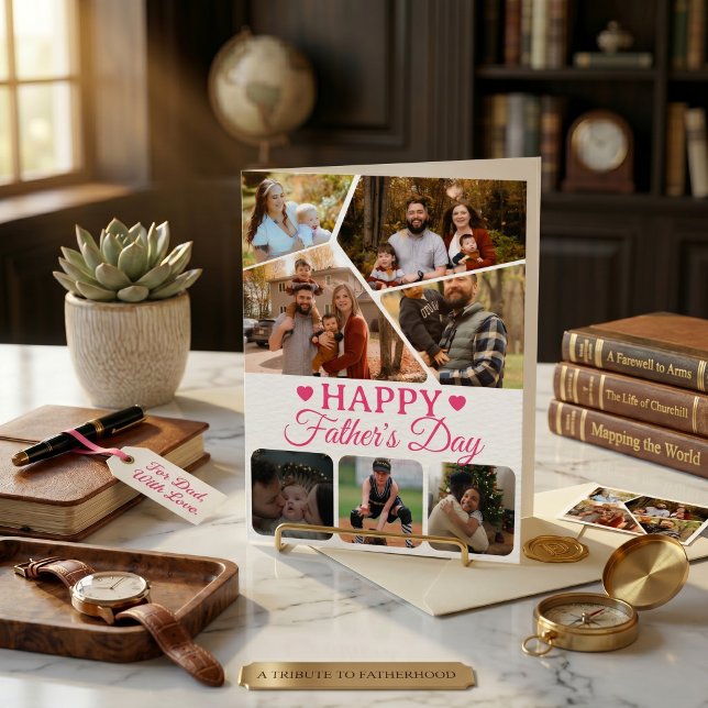 Photo Collage Pink Script Typography Big Personal Card (Photo Collage Pink Script Typography Big Personal Card)