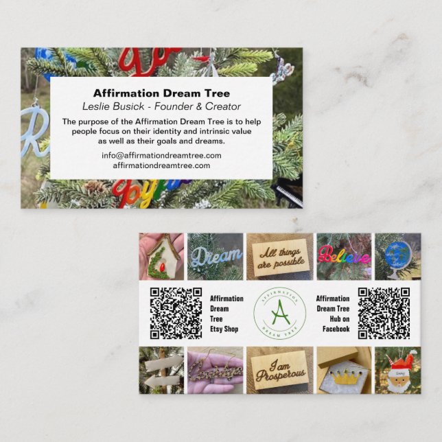 Photo Collage QR Code  Business Card (Front/Back)