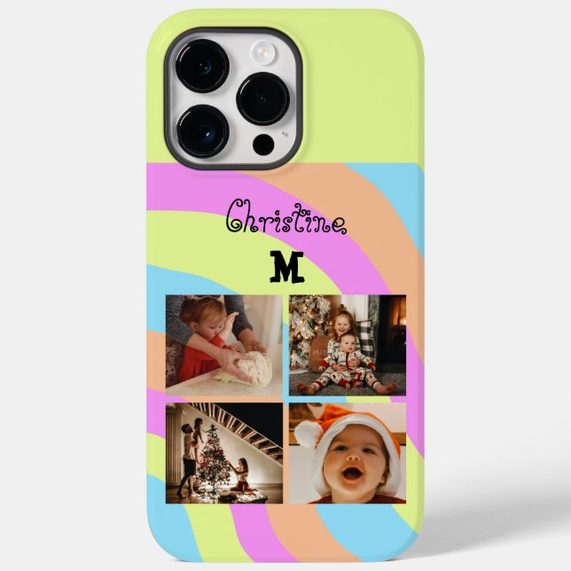 Photo Collage Rainbow Design Pastel Colour Palette Case-Mate iPhone Case (Back)