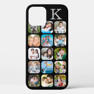Photo Collage Roundé Corners Monogramme Coque noir