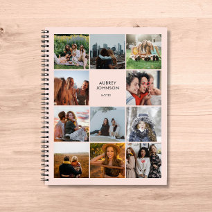 Photo Collage School Simple Modern Pink Notebook