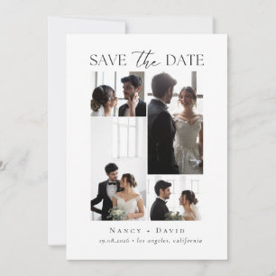 Photo Collage Script Typography Wedding  Save The Date