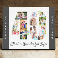 Photo Collage set in Number 40 Grey White Custom