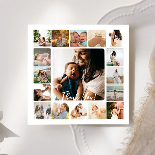 Photo Collage simple cadre famille Carte de remerc