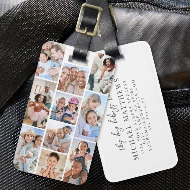 Photo Collage Simple Elegant Picture Luggage Tag (Photo Collage Simple Elegant Picture Luggage Tag)