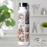 Photo Collage Simple Elegant Picture Water Bottle<br><div class="desc">This personalized water bottle features a simple 9-photo collage, bringing together favourite memories in a practical and thoughtful way. Add photos of family, pets, vacations, or anything else that makes you smile. Great for Father’s Day, Mother’s Day, birthdays, holidays, or just because. With a sleek design and space for your...</div>