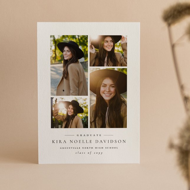 Photo collage simple graduation faire-part (Créateur téléchargé)
