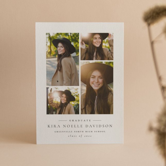 Photo collage simple graduation faire-part (Créateur téléchargé)