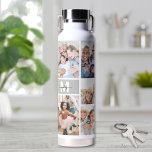 Photo Collage Simple Monogram Picture Water Bottle<br><div class="desc">This personalized water bottle features a simple 9-photo collage on one side, showcasing your favourite memories of family, pets, vacations, or anything else that makes you smile. On the opposite side, a stylish monogram adds a personal and elegant touch. Great for Mother’s Day, birthdays, holidays, or just because. With a...</div>
