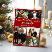 Photo Collage Starfish Christmas Flat Cards