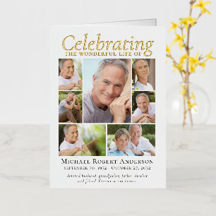 Photo Collage Sympathy Funeral Thank You  Foil Greeting Card